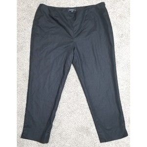 Lafayette 128 Womens Dress Pants 16 Black Flat Front Side Zip Straight Leg
